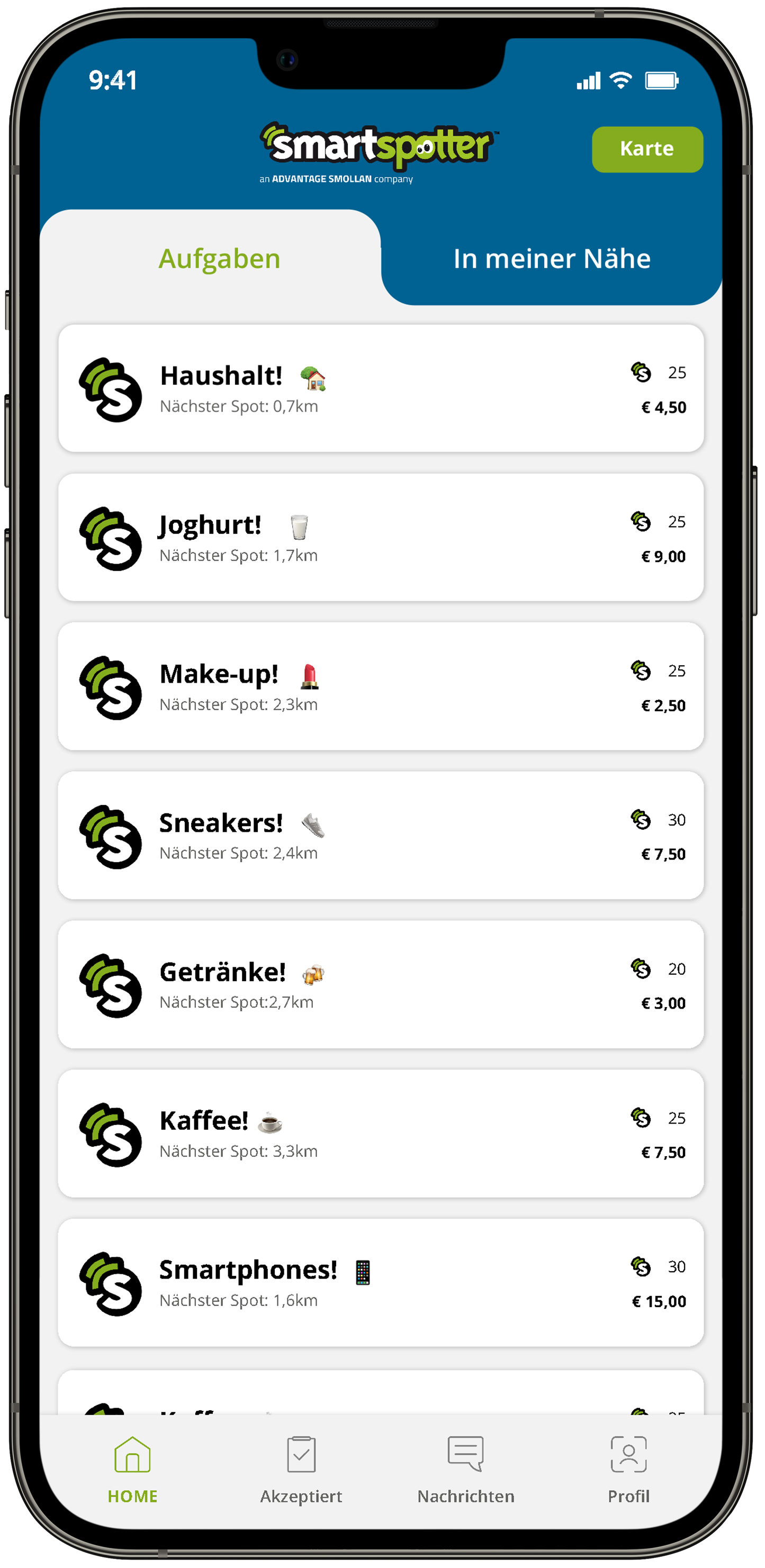SmartSpotter app List Deutsch
